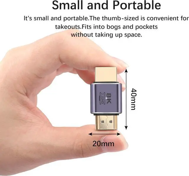 Alt view image 7 of 7 - 8K HDMI Converter, HDMI 2.1 Male to Male Adapter 48Gbps Ultra HD Connector with LED Light, Support 8K@60Hz, 4K@120Hz, HDR, eARC,for HDTV,Monitor,Projector(2-Pack)