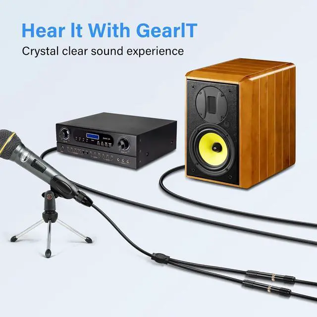 Alt view image 2 of 7 - XLR Male to Dual 6.35mm Y Splitter Cable,3Pin XLR Male Dual 6.35mm (1/4inch) TRS Female Microphone Audio Converter Cable(0.5M/1.6FT)