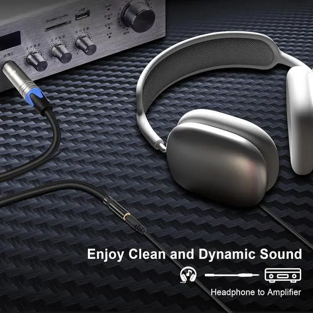 Alt view image 3 of 7 - 1/4 to 1/8 Headphone Adapter,6.35mm TRS Male to 3.5mm Female Stereo Jack Audio Adapter Extension Cable for Headphones, Amplifiers, Guitar,Amplifiers(0.3M/1FT)