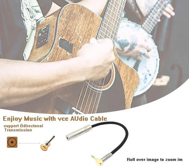 Alt view image 2 of 7 - Right Angle 3.5mm (1/8 inch) Male to 6.35mm (1/4 inch) Female Stereo Audio Adapter Connector Gold Plated for Audio Cable Extension and Conversion.