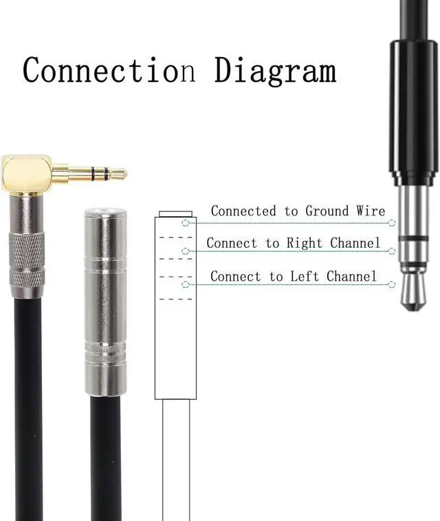 Alt view image 4 of 7 - Right Angle 3.5mm (1/8 inch) Male to 6.35mm (1/4 inch) Female Stereo Audio Adapter Connector Gold Plated for Audio Cable Extension and Conversion.