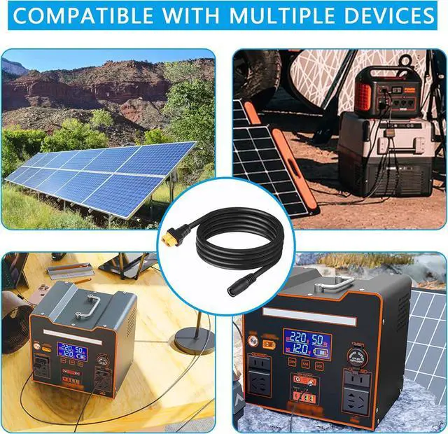 Alt view image 6 of 7 - DC 8mm to XT60 Power Cable 14AWG DC 8mm Female to XT60 Female Adapter Cable for Solar Panel Portable Power Station Solar Generator(1.5M/4.9Ft)