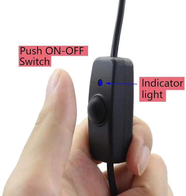 Alt view image 5 of 7 - Raspberry Pi Power Switch, 3.9FT with Indicator Light Raspberry Pi 4 Power Switch Type A to Type C USB Cable for Raspberry Pi 4