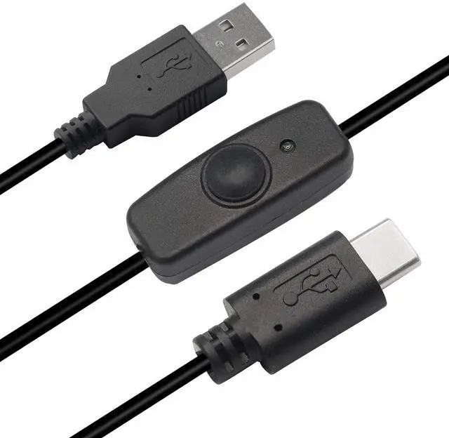 Alt view image 2 of 7 - Raspberry Pi Power Switch, 3.9FT with Indicator Light Raspberry Pi 4 Power Switch Type A to Type C USB Cable for Raspberry Pi 4