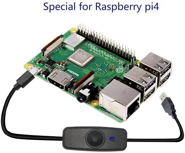 Alt view image 6 of 7 - Raspberry Pi Power Switch, 3.9FT with Indicator Light Raspberry Pi 4 Power Switch Type A to Type C USB Cable for Raspberry Pi 4