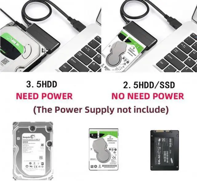 Alt view image 3 of 7 - USB 3.0 to Angled SATA 22 Pin Adapter Cable for 2.5" 3.5inch Hard Disk Drive SSD for Desktop Laptop