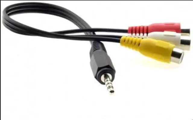 Main image of 3.5mm 1/8" Male Stereo Car AUX to 3 RCA AV Female Cord Audio Video Composite Cable 20cm