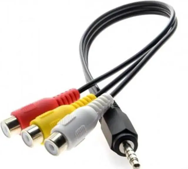 Alt view image 2 of 4 - 3.5mm 1/8" Male Stereo Car AUX to 3 RCA AV Female Cord Audio Video Composite Cable 20cm