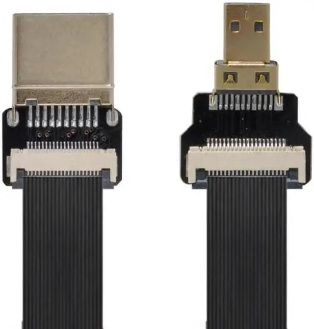 Alt view image 3 of 7 - CYFPV 90 Degree Down Angled FPV Micro HDMI Male to HDMI Male FPC Flat Cable 20cm for FPV HDTV Multicopter Aerial Photography