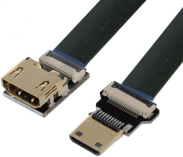 20cm FPV HDMI Cable, Type A Male To HDMI Male FPC Soft Cable For HDTV, Aerial Photography & DIY Projects