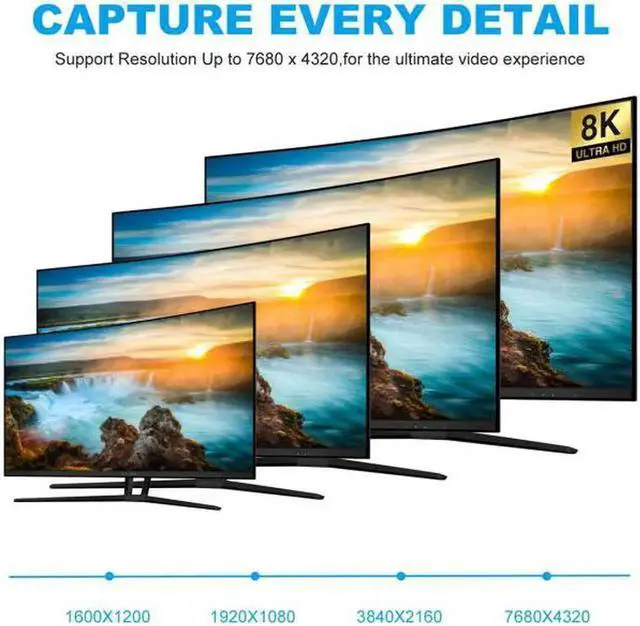 Alt view image 7 of 7 - HDMI 2.1 Cable Ultra-HD UHD 8K 60hz 4K 120hz Cable 48Gbs with Audio and Ethernet HDMI Cord