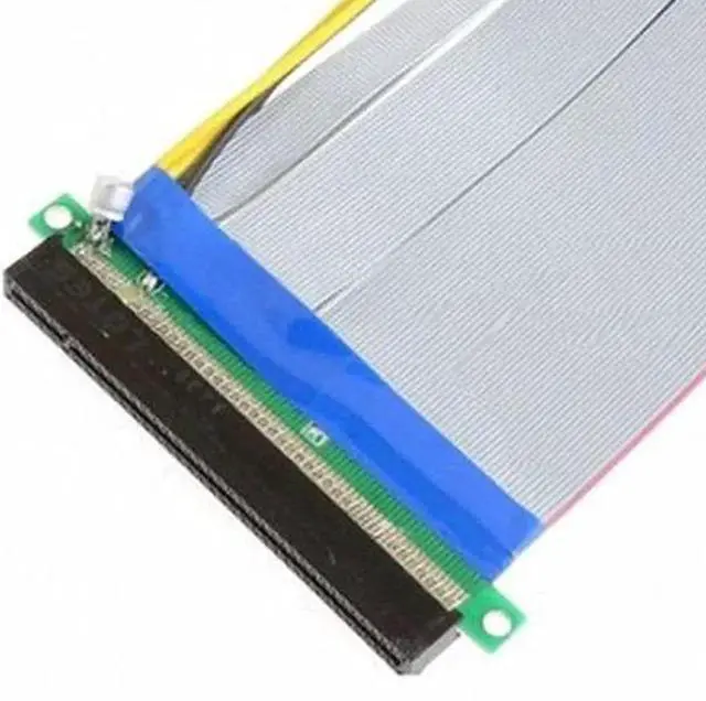 Alt view image 2 of 4 - PCI-E Express 16X to 16x Riser Extender Card with Molex IDE Power & Ribbon Cable 20cm