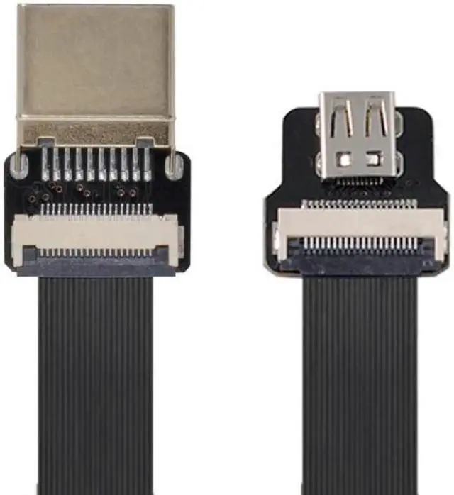 Alt view image 3 of 7 - CYFPV HDMI Male to Micro HDMI Female Extension FPC Flat Cable 1080P for FPV HDTV Multicopter Aerial Photography 1.5 Feet