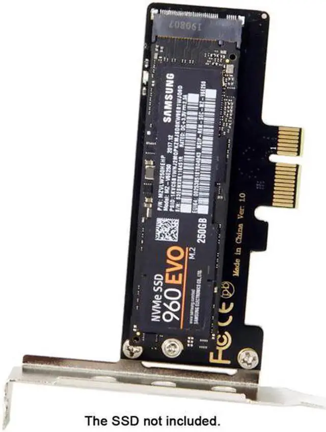 Alt view image 4 of 6 - Cable Low Profile PCI-E 3.0 x1 Lane to M.2 NGFF M-Key SSD Nvme AHCI PCI Express Adapter Card