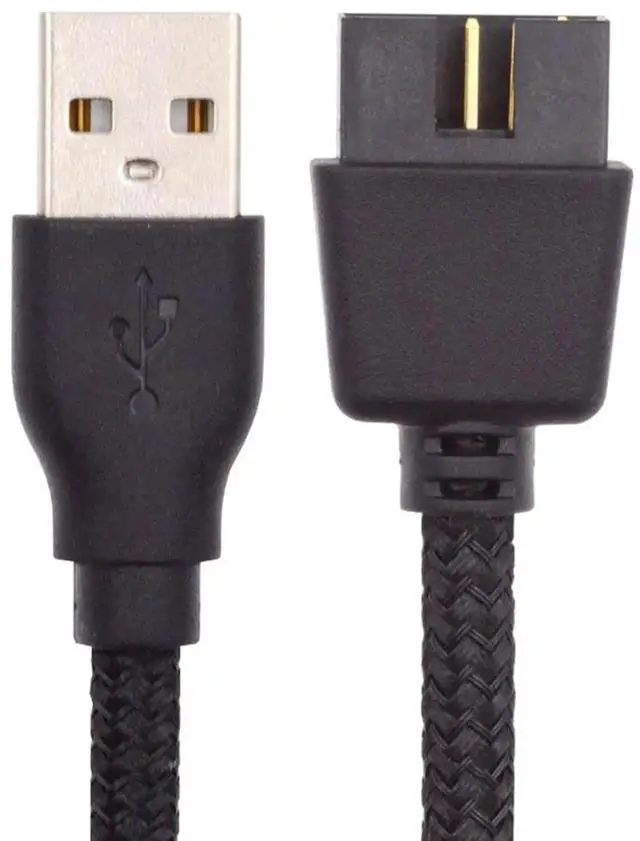 Main image of Single USB 2.0 Male Type-A to Motherboard 9Pin 10Pin Male Header Cable with Sleeve 20cm