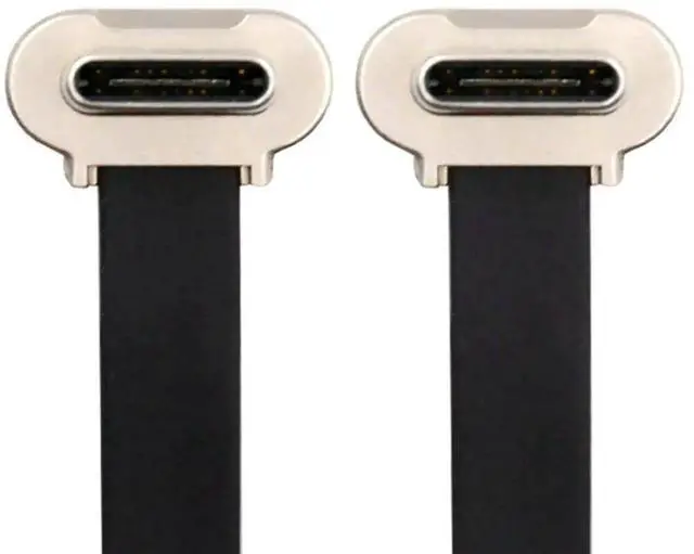 Main image of Angled USB-C Type C to USB-C Ultra Slim Flat Power USB2.0 Data Cable 65W Fast Charge for Laptop Tablet Phone