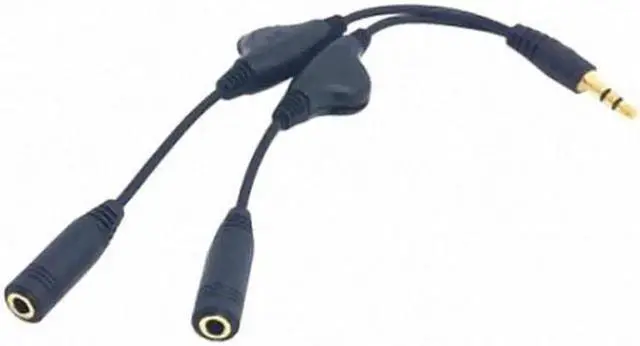 Alt view image 6 of 7 - Cable 3.5mm Stereo Male to Double 3.5mm Female Audio Headphone Y Splitter Cable with Volume Control Switch