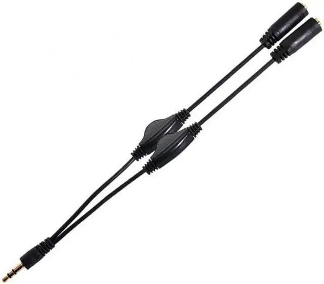 Alt view image 7 of 7 - Cable 3.5mm Stereo Male to Double 3.5mm Female Audio Headphone Y Splitter Cable with Volume Control Switch