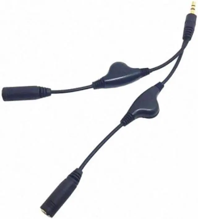 Alt view image 4 of 7 - Cable 3.5mm Stereo Male to Double 3.5mm Female Audio Headphone Y Splitter Cable with Volume Control Switch