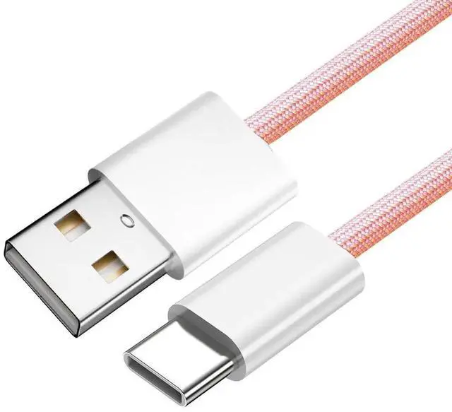 Main image of USB-C Type C Male to Type-A Male 15W 5V3A Power 480Mbps Data Cable Pink Sleeve for Phone & Tablet