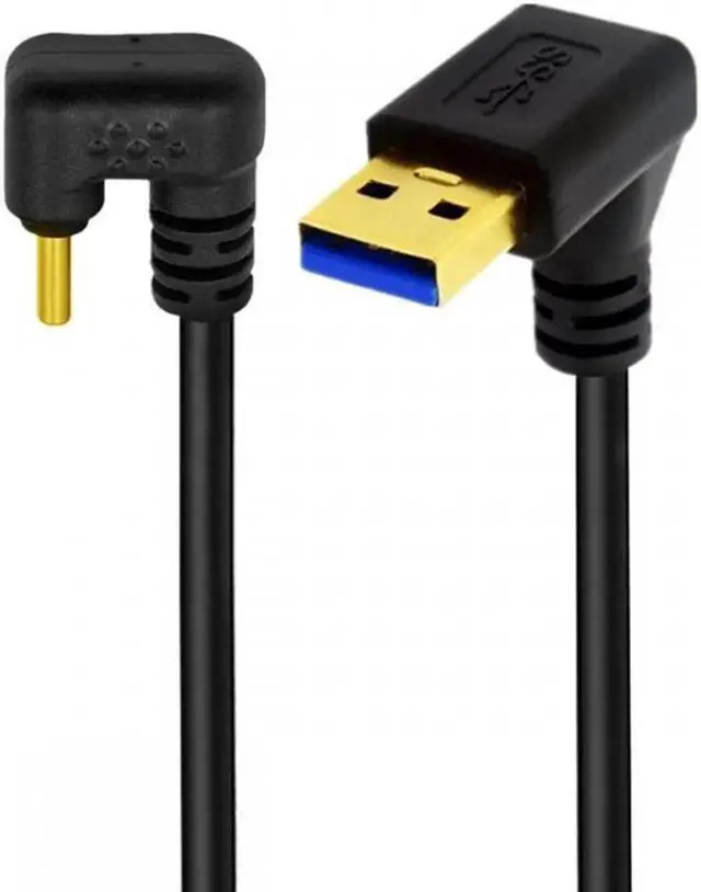 Main image of Down Angled USB3.0 Type-A to Type C USB-C Male to Male Power Data Cable 5Gbps USB-C Opposite U Shape Back Angled