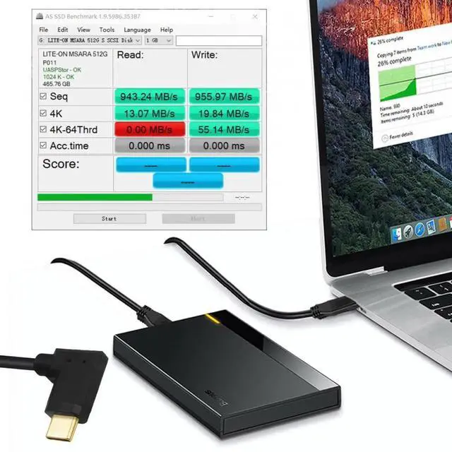 Alt view image 4 of 7 - USB3.1 Type-C Male to USB-C Horizontal 90 Degree Left Right Angled 10Gbps Data Cable 65W