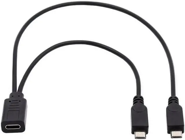 Main image of Type-C USB-C Female DC 5V to Dual Micro USB 5Pin Male Splitter Extension Charge Cable