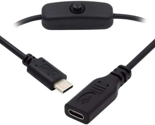 Main image of USB-C Cable with On Off Power Switch Button USB Type C Male to Female for Laptop Keyboard Raspberry Pi 4B