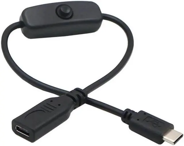 Alt view image 3 of 7 - USB-C Cable with On Off Power Switch Button USB Type C Male to Female for Laptop Keyboard Raspberry Pi 4B