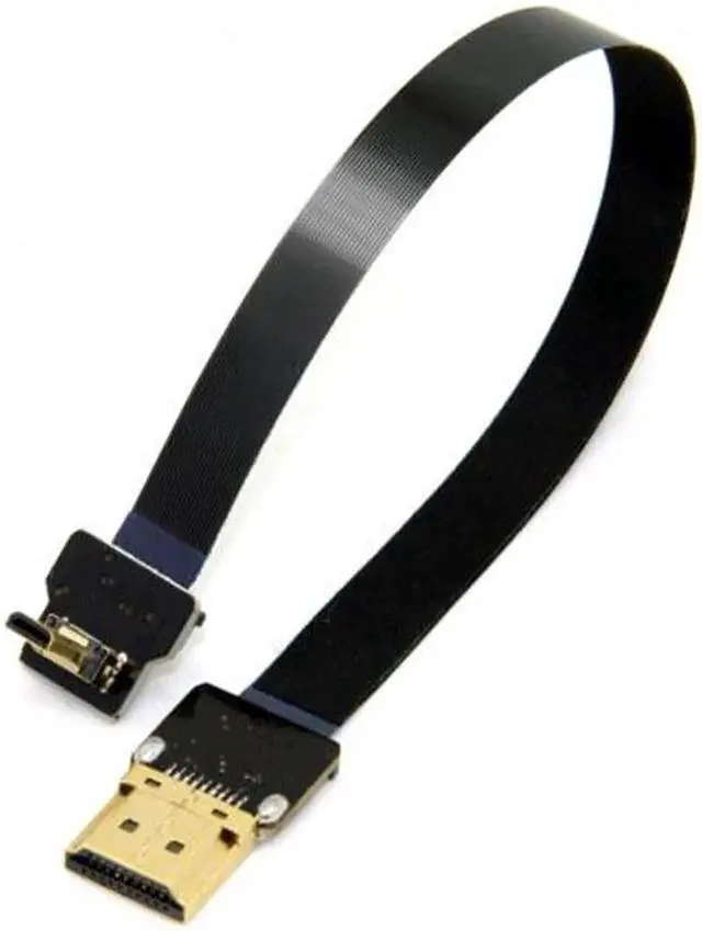 Alt view image 4 of 7 - CYFPV 90 Degree Down Angled FPV Micro HDMI Male to HDMI Male FPC Flat Cable 20cm for FPV HDTV Multicopter Aerial Photography