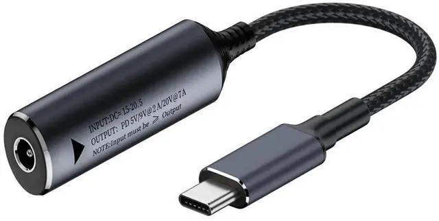 Main image of DC Jack 5.5X2.1mm Input to USB-C Type-C Power 140W Charge Cable for Laptop Phone PD9V 5V 20V7A