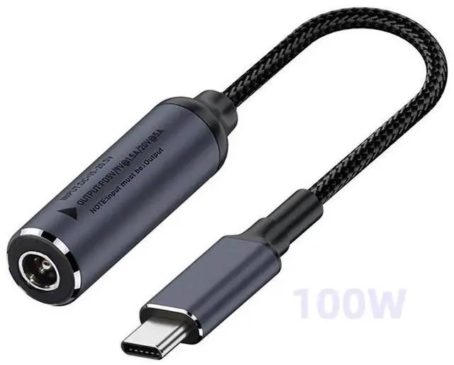 Alt view image 6 of 7 - DC Jack 5.5X2.5mm Input to USB-C Type-C Power 100W Charge Cab
