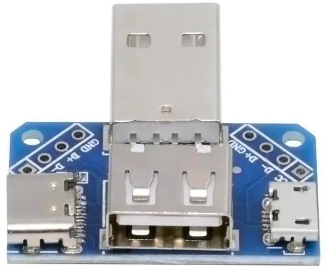 Main image of USB2.0 1-to-3 Power Type-A Male To Female Type-A & Micro USB & USB-C Type-C Adapter PCBA