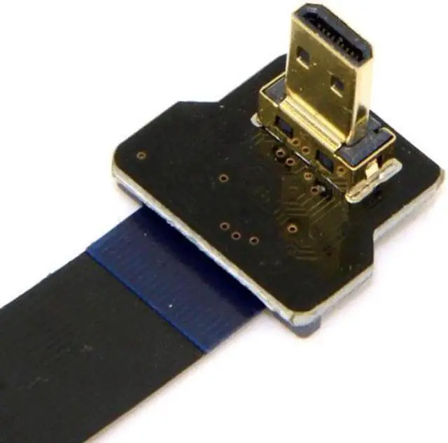 Alt view image 5 of 7 - CYFPV 90 Degree Up Angled FPV Micro HDMI Male to HDMI Male Flat Cable 50cm for FPV HDTV Multicopter Aerial Photography