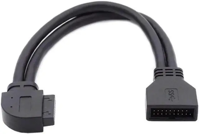 Alt view image 2 of 7 - Left Angled USB 3.0 20Pin 19Pin Male to Female Extension 5Gbps Cable 90 Degree for Motherboard Mainboard