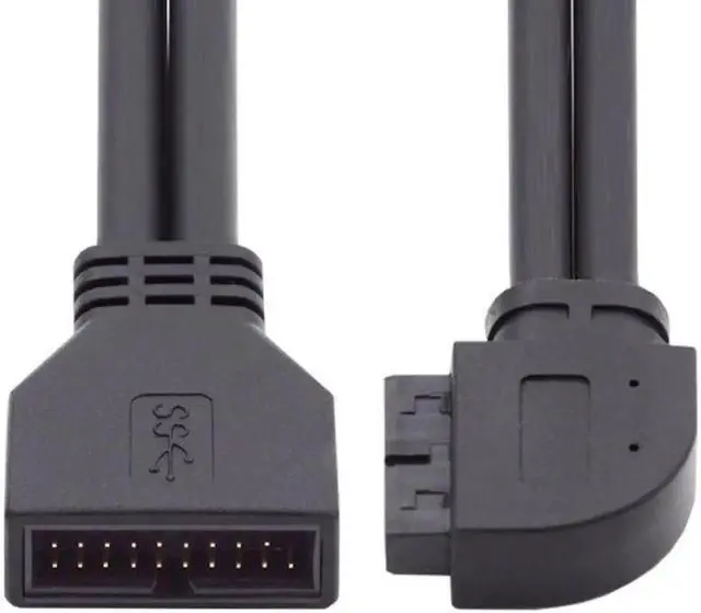 Main image of Left Angled USB 3.0 20Pin 19Pin Male to Female Extension 5Gbps Cable 90 Degree for Motherboard Mainboard