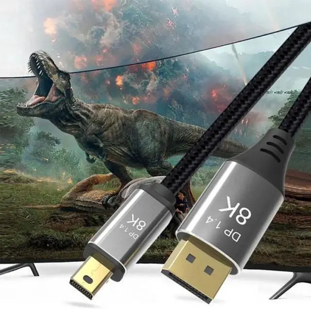 Alt view image 3 of 7 - DisplayPort 1.4 8K 60hz Cable Ultra-HD UHD 4K 144hz Mini DP to DP Cable 7680*4320 for Video PC Laptop TV