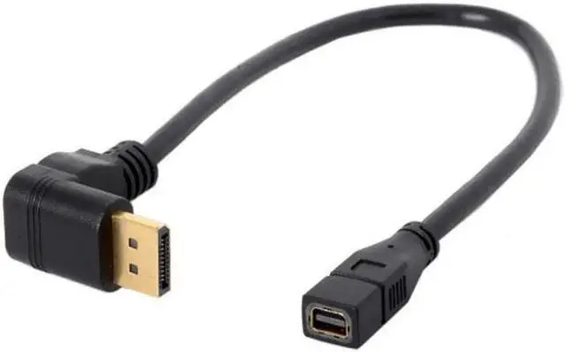 Alt view image 6 of 6 - Down Angled DP DisplayPort 90 Degree to Mini DP DisplayPort Female Cable for Displays Monitors