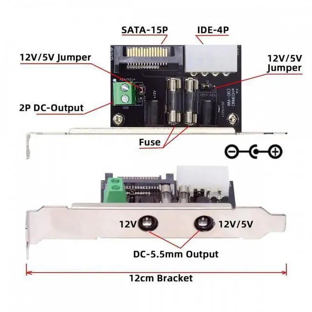Alt view image 6 of 7 - DC 12V 5V Output Power System Intelligent Control Management System Power Card with PCI-E Bracket for Monitor Router