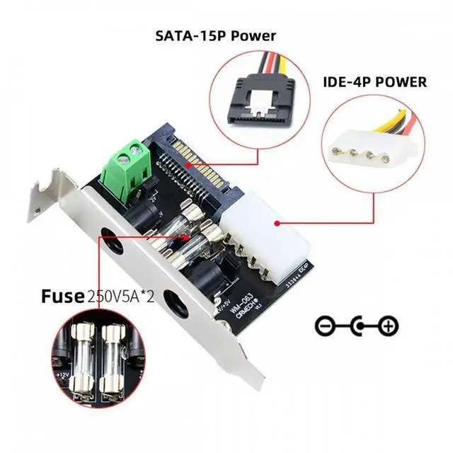 Alt view image 5 of 7 - DC 12V 5V Output Power System Intelligent Control Management System Power Card with PCI-E Bracket for Monitor Router