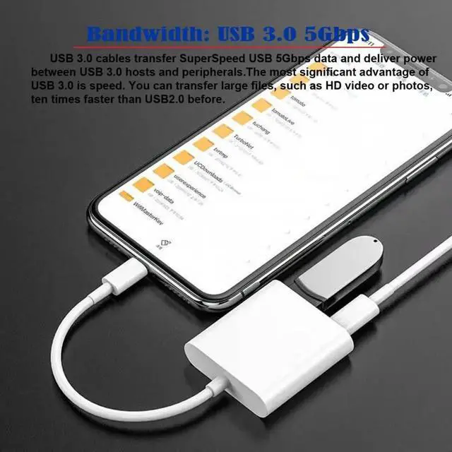 Alt view image 3 of 7 - Type C USB-C to Standard Type-A USB3.0 Female with PD Power Charge Adapter Compatible with Macbook Laptop Tablet Phone