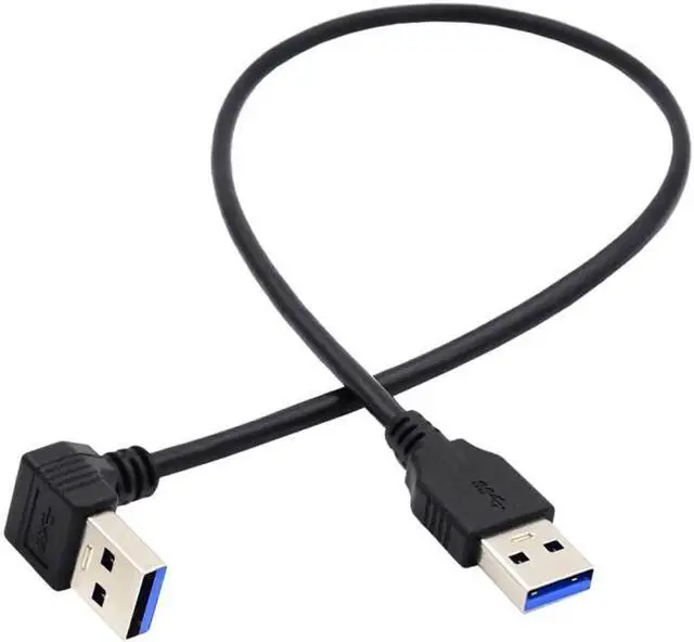 Main image of Angled USB 3.0 Type-A Male to Straight 3.0 Type-A Male Data 5Gbps Cable 90 Degree Down Angled 40cm
