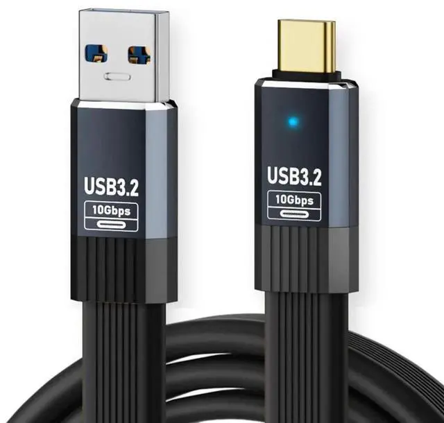 Main image of USB3.1 Type-A Male to Type-C Male 10Gbps Flat Slim FPC USB-C Data Power Cable 5V3A for Laptop Phone Disk (20cm)