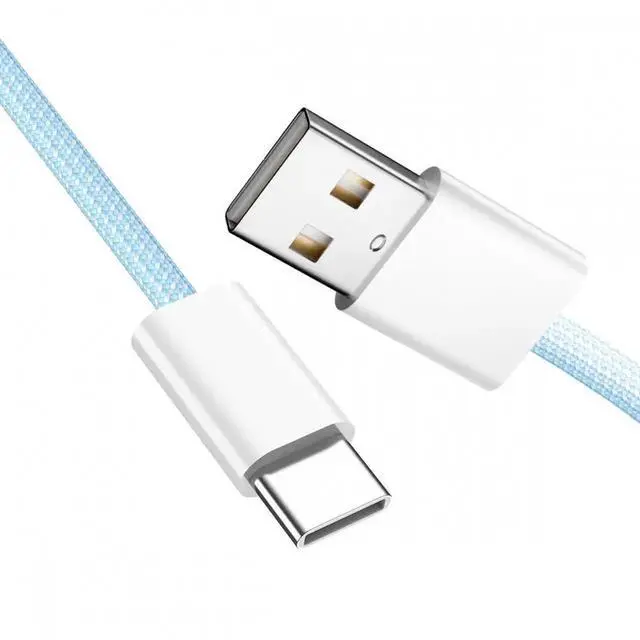 Alt view image 3 of 7 - USB-C Type C Male to Type-A Male 15W 5V3A Power 480Mbps Data Cable Blue Sleeve for Phone & Tablet