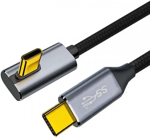 Main image of 0.5M 90 Degree Low Profile Angled Type-C USB-C Male to Male USB3.1 10Gbps 100W Data Cable for Laptop Phone