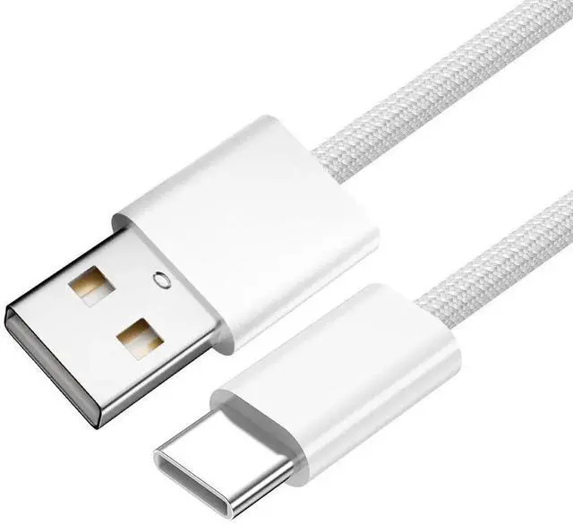 Alt view image 6 of 7 - USB-C Type C Male to Type-A Male 15W 5V3A Power 480Mbps Data Cable White Sleeve for Phone & Tablet