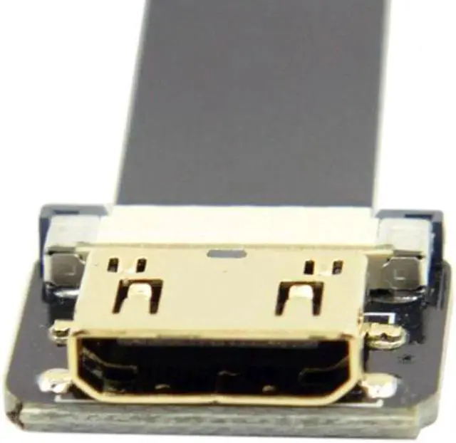 Alt view image 7 of 7 - CYFPV Down Angled 90 Degree FPV Micro HDMI Male to Mini HDMI Female FPC Flat Cable 10cm for FPV HDTV Multicopter Aerial Photography