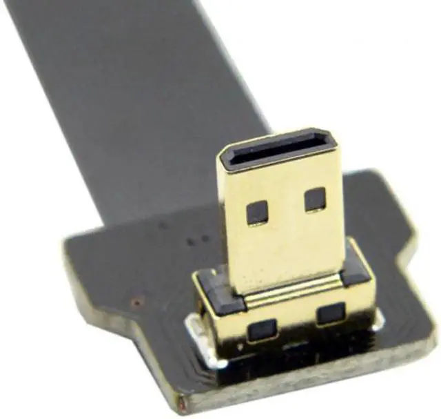 Alt view image 5 of 7 - CYFPV Down Angled 90 Degree FPV Micro HDMI Male to Mini HDMI Female FPC Flat Cable 10cm for FPV HDTV Multicopter Aerial Photography