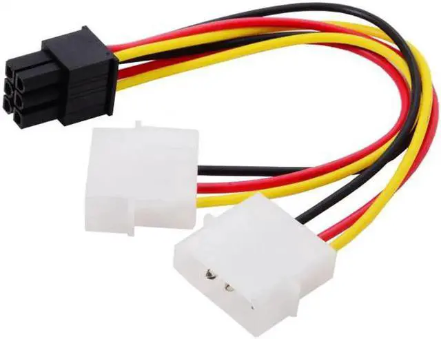 Alt view image 4 of 7 - Cable Dual 4Pin to 6 Pin EPS 12V Graphics Card Power Supply Adapter Converter Cable