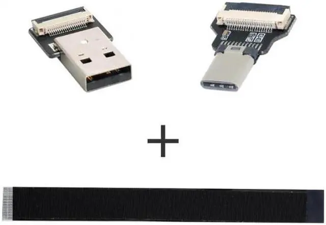 Alt view image 7 of 7 - USB 2.0 Type-A Male to USB-C Type-C Male Data Flat Slim FPC Cable for FPV and Disk and Phone